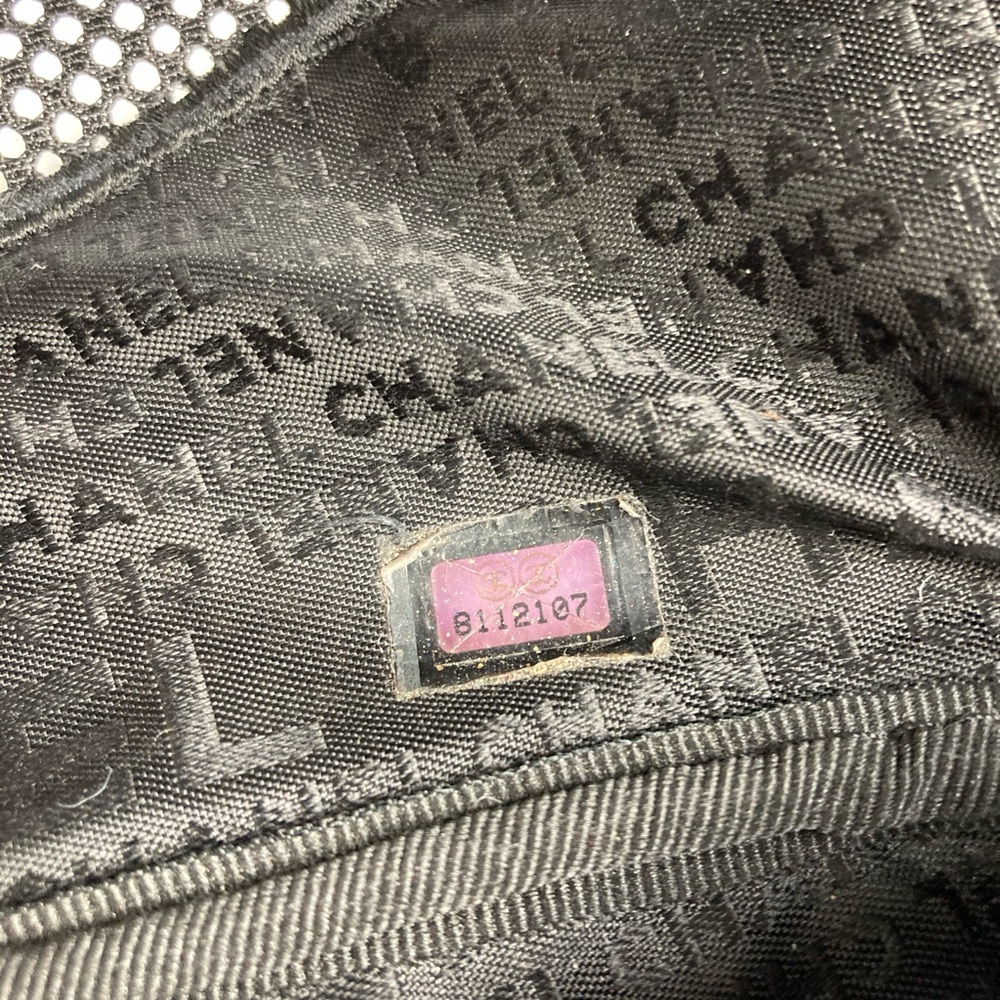 Chanel Black Woven Linen and Leather CC Logo Cut Out Tote Bag - Picture 5 of 9